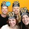 Big Dot of Happiness 80th Birthday Paper Crowns, Happy Birthday Party Headbands for Adults, DIY Black & Gold Milestone Party Hat Favors, 16 Count